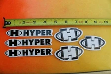 HYPER Wheels Rollerblading Blades Skates H Vintage INLINE Skating STICKER x 6