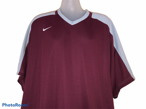 Nike Men's Burgundy/Gray Vapor DRI-FIT Game V-Neck S/S Shirt Size 3XL | eBay