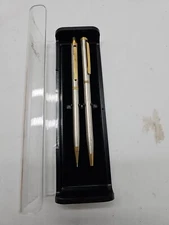 Vintage Scripto Gold and Silver Tone Ball Pen and Mechanical Pencil Set 1990