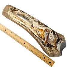 Beautiful Cougar Hand Painted on the Horn of an Elk. Signed by M.Griffin