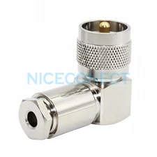 10x UHF Male PL259 Plug Right Angle Connector Clamp For LMR195 RG58 RG400 RG142