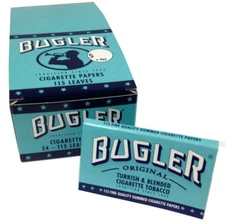 24 Pack Bugler Single Wide 70 mm Cigarette Rolling Papers 2760 Leaves - 5023-24