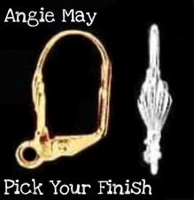 50 Plated Shell design Leverback Earwires Style A - Pick your finish