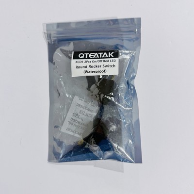 2 Pack Red LED Waterproof Boat Rocker Switch Parts Qteatak KCDI New Open Box