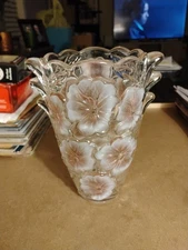 Studio Nova Pansy Flower Bouquet Heavy Glass Vase Germany