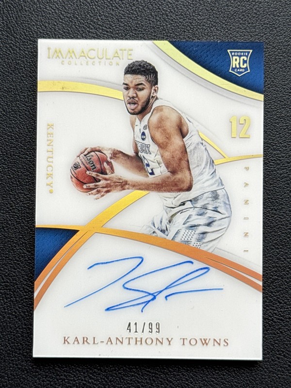 2015 Immaculate Multi-Sport Rookie Auto 41/99 Karl-Anthony Towns Kentucky #341