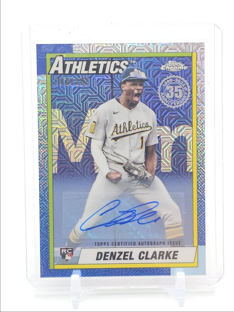 DENZEL CLARKE 2025 TOPPS UPDATE SERIES 1990 SILVER PACK RC AUTO /299 Q6930