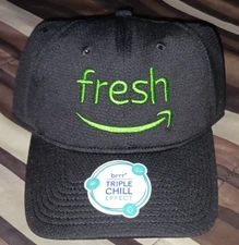 🆕BRAND NEW ‿➤AMAZON FRESH Adjustable Employee Hat Unisex OSFA Black Green Nylon