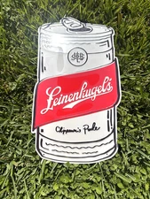 Leinenkugel's BEER CAN Sign Metal Tin Tacker 16"X9" Chippewa Falls WISCONSIN NEW