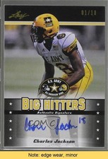 2011 Leaf US Army All-American Bowl Black 1/10 Charles Jackson Auto READ 0af