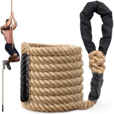 Climbing Rope Gym Workout - 15FT Heavy Duty Jute Thick Ropes for Adults Stren...