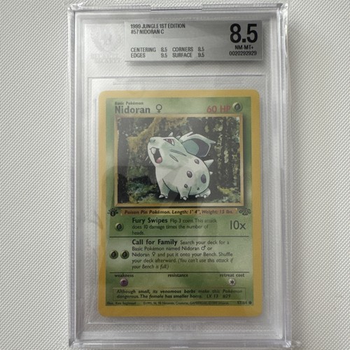 Nidoran ♀ (1st Edition) graded BGS 8.5 for sale on eBay