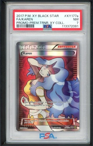 2017 Pokémon TCG Black Star Promo Karen #XY177a PSA 7 NM (SW)
