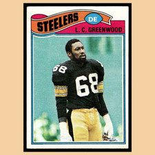 L.C. Greenwood #355 1977 Topps Pittsburgh Steelers Football Card NFL EX