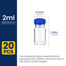 2Ml Sterile Vials with Self Healing Injection Port and Sealing Cap, Glass Ste...