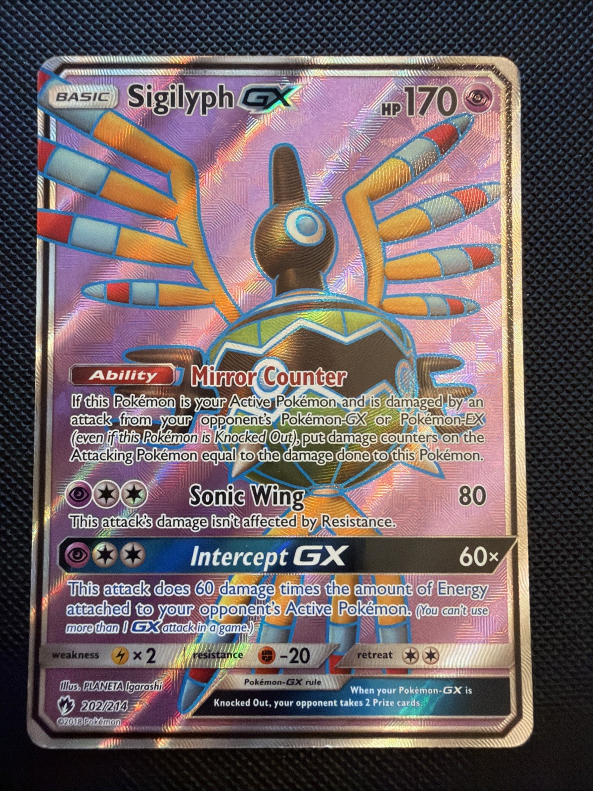 Sigilyph GX (Full Art) Holo SM - Lost Thunder 202/214 Pokémon TCG