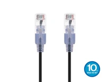 1FT 10 PACK SlimRun Cat6A Ethernet Patch Cable Network RJ45 Stranded UTP 30AWG