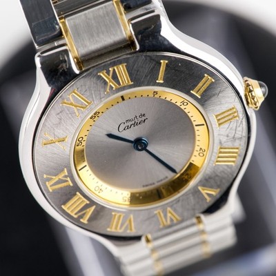 Cartier Must 21 1330 Quartz 31mm Yellow Gold/Steel Silver  display picture 1
