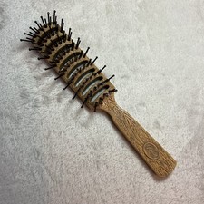 Vintage Goody USA Faux Wood Grain Vented Styling Hair Brush Ball Tipped 8 inch