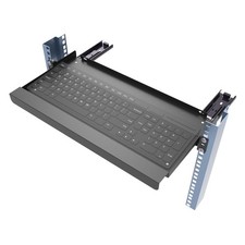 1U Keyboard Tray 8" Deep -Universal 19" Rack Mount Sliding Shelf for Network ...