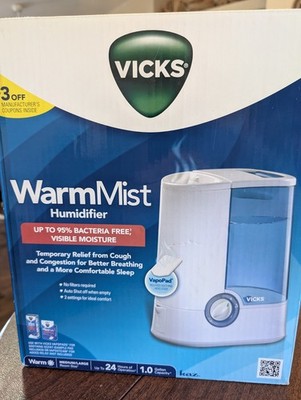 Vicks Warm Mist Moisture Humidifier V750D1 Relieve Cough Congestion Cold 1 Gal