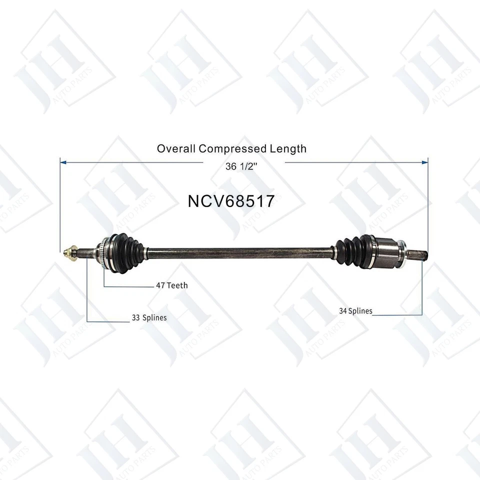 Eje CV pasajero delantero derecho original para Suzuki Forenza Reno 2004-08 tracción delantera automático Foto 2 de 4
