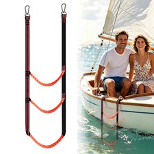 3 Step Boat Rope Ladder Folding Swim Ladder For Kayak Sailboat Dock with 2 Hooks