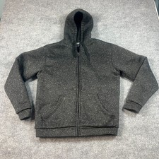 Original Deluxe Sweatshirt Womens Large Heathered Gray Sherpa Lined Full Zip