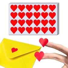 600 Pieces - Red Heart Stickers Sheets, 1 inch 1 inch,