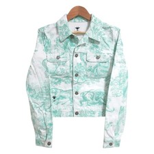 24SS Christian Dior Toile de Jouy Trucker Jacket 442V11A3395 White Women USED