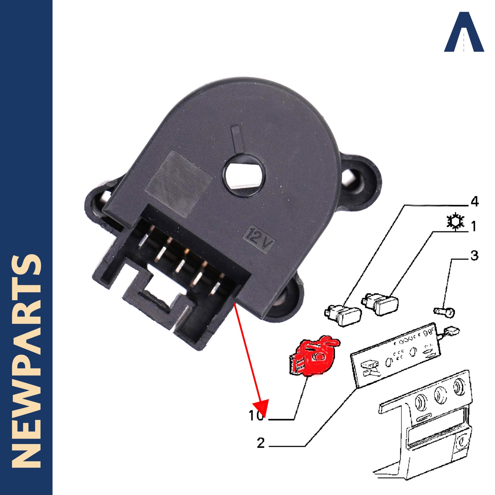 Commande de ventilation chauffage Fiat Ducato bouton climatisation manuelle 1305589080