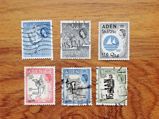 Aden 1953 QE2 - 6 Used Stamp Collection . Free UK Postage
