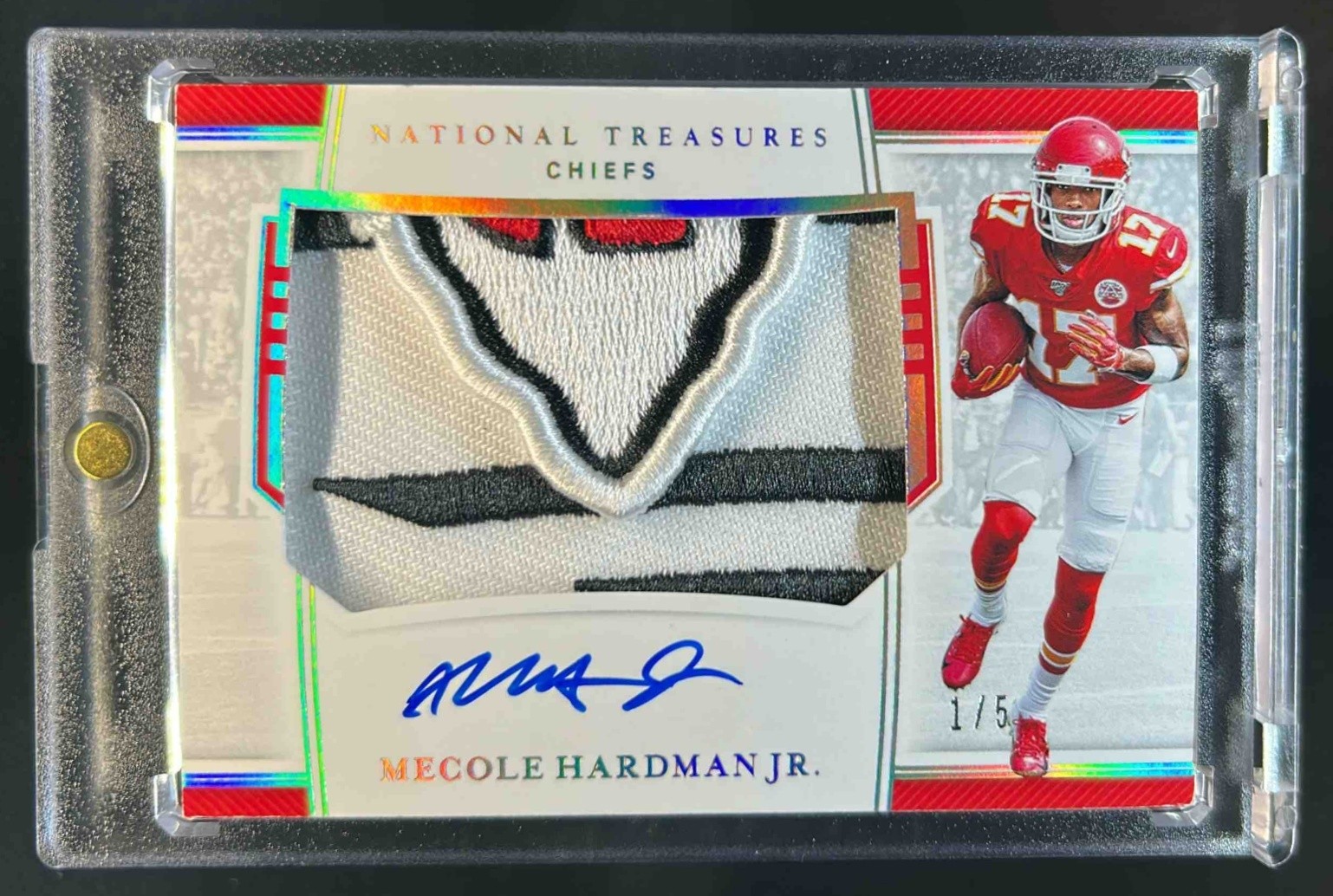 Mecole Hardman Panini National Treasures Rookie Hats Off Signatures #HOMH Team Logo
