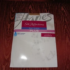 Hanes Silk Reflections Silky Sheer Plus One Plus Control Top Nylon Pantyhose Tan