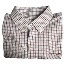 GAP Kids XXL 14-16 White Red Blue Plaid Non-Iron Long Sleeve Button Down Shirt