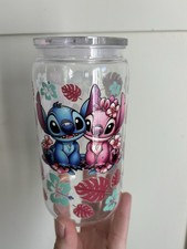 Plastic Stitch Drinking Cup  With Straw Brand New