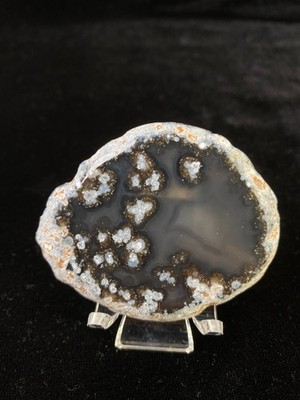 Natural Agate Slice with Star Patterns, Unique  EVK 25-0830
