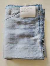 Raw silk fabric remnant Blue