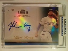 Matt Kemp Auto FACTORY ENCASED 2012 Topps Tribute On Card Autograph #27/50