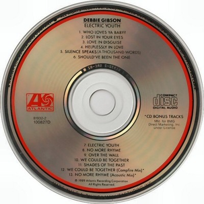 DEBBIE GIBSON - ELECTRIC YOUTH CD 1989 WE COULD BE TOGETHER LOST IN YOUR EYES