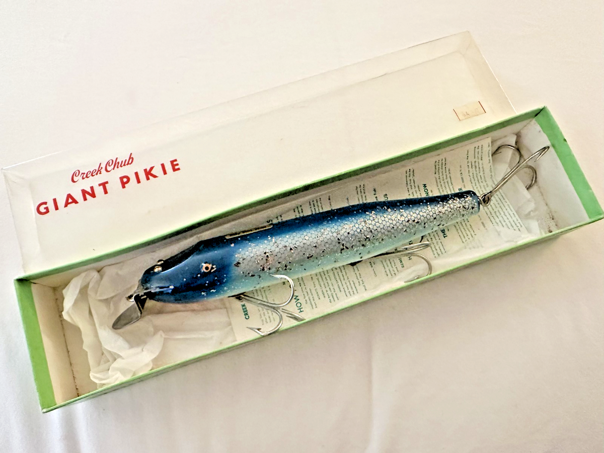 Vintage Creek Chub GIANT PIKIE LURE + box 6034 BEAUTIFUL wood plug