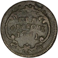 BOHEMIA coin 1 Groeschl 1761 Fine