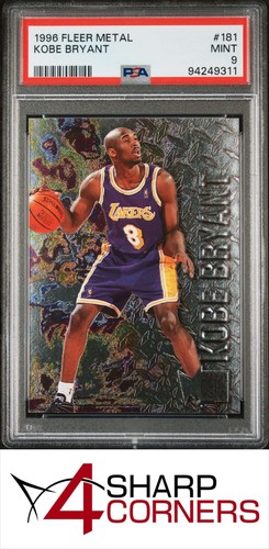1996 FLEER METAL #181 KOBE BRYANT RC LAKERS HOF PSA 9