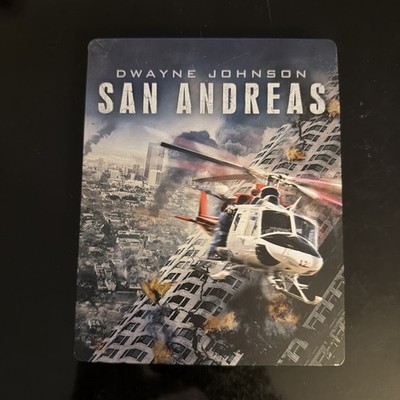 San Andreas Blu-ray (2015) 2-Disc Set Steelbook Dwayne Johnson Scratch Free