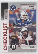 2018 Upper Deck CFL Checklist Red 40/150 Ricky Ray Trevor Harris CL #100 2bu