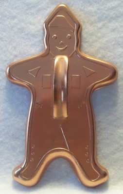 LARGE VINTAGE ALUMINUM COPPER GINGER BREAD MAN CHRISTMAS HOLIDAY COOKIE CUTTER