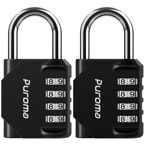 2 Pack Combination Lock 4 Digit Locker Lock Outdoor Waterproof Padlock for Sc...