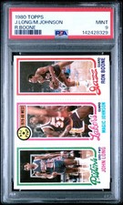 1980 TOPPS JOHN LONG/MAGIC JOHNSON/RON BOONE PSA 9