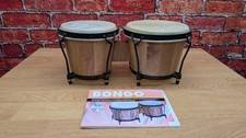 Vision Music Bongo Set - Naturholz Trommeln mit Lernbuch & CD