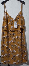 Mango size Medium mustard floral cami dress Bnwt Straps